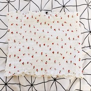 WHITE WITH ROSES TUBE TOP
